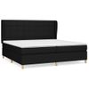 Cama Doble | Cama Box Spring | Cama Para Adultos Con Colchón Tela Negro 200x200 Cm Cfw852526