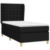 Cama Individual | Cama Box Spring | Cama Para Adultos Con Colchón Tela Negro 80x200 Cm Cfw683816