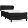 Cama Individual | Cama Box Spring | Cama Para Adultos Con Colchón Tela Negro 80x200 Cm Cfw452465