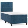 Cama Individual | Cama Box Spring | Cama Para Adultos Con Colchón Terciopelo Azul Oscuro 100x200 Cm Cfw186974