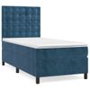 Cama Individual | Cama Para Adultos | Cama Box Spring Con Colchón Terciopelo Azul Oscuro 100x200 Cm Cfw997170