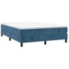 Cama Doble | Cama Box Spring | Cama Para Adultos Con Colchón Terciopelo Azul Oscuro 140x190 Cm Cfw521699