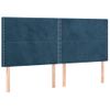 Cama Doble | Cama Box Spring | Cama Para Adultos Con Colchón Terciopelo Azul Oscuro 200x200 Cm Cfw587331