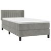 Cama Individual | Cama Box Spring | Cama Para Adultos Con Colchón Terciopelo Gris Claro 100x200 Cm Cfw559733