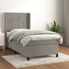 Cama Individual | Cama Box Spring | Cama Para Adultos Con Colchón Terciopelo Gris Claro 100x200 Cm Cfw574633