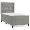 Cama Individual | Cama Box Spring | Cama Para Adultos Con Colchón Terciopelo Gris Claro 100x200 Cm Cfw422740