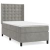 Cama Individual | Cama Box Spring | Cama Para Adultos Con Colchón Terciopelo Gris Claro 100x200 Cm Cfw355994