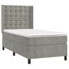 Cama Individual | Cama Box Spring | Cama Para Adultos Con Colchón Terciopelo Gris Claro 100x200 Cm Cfw355994