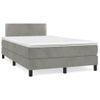 Cama Matrimonial | Cama Para Adultos | Cama Box Spring Con Colchón Terciopelo Gris Claro 120x190 Cm Cfw686287