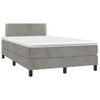 Cama Matrimonial | Cama Para Adultos | Cama Box Spring Con Colchón Terciopelo Gris Claro 120x190 Cm Cfw686287