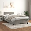 Cama Matrimonial | Cama Para Adultos | Cama Box Spring Con Colchón Terciopelo Gris Claro 120x190 Cm Cfw686287