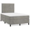 Cama Matrimonial | Cama Para Adultos | Cama Box Spring Con Colchón Terciopelo Gris Claro 120x190 Cm Cfw953357