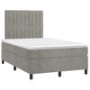 Cama Matrimonial | Cama Para Adultos | Cama Box Spring Con Colchón Terciopelo Gris Claro 120x190 Cm Cfw953357