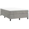 Cama Matrimonial | Cama Para Adultos | Cama Box Spring Con Colchón Terciopelo Gris Claro 120x190 Cm Cfw494795