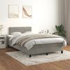 Cama Matrimonial | Cama Para Adultos | Cama Box Spring Con Colchón Terciopelo Gris Claro 120x190 Cm Cfw107336