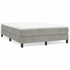 Cama Doble | Cama Box Spring | Cama Para Adultos Con Colchón Terciopelo Gris Claro 140x200 Cm Cfw678545