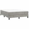 Cama Doble | Cama Box Spring | Cama Para Adultos Con Colchón Terciopelo Gris Claro 140x200 Cm Cfw678545