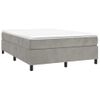 Cama Doble | Cama Box Spring | Cama Para Adultos Con Colchón Terciopelo Gris Claro 140x200 Cm Cfw545037