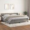 Cama Doble | Cama Box Spring | Cama Para Adultos Con Colchón Terciopelo Gris Claro 200x200 Cm Cfw566251