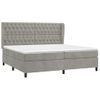 Cama Doble | Cama Box Spring | Cama Para Adultos Con Colchón Terciopelo Gris Claro 200x200 Cm Cfw271099