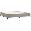 Cama Doble | Cama Box Spring | Cama Para Adultos Con Colchón Terciopelo Gris Claro 200x200 Cm Cfw271099