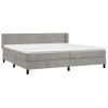 Cama Doble | Cama Box Spring | Cama Para Adultos Con Colchón Terciopelo Gris Claro 200x200 Cm Cfw190058