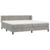 Cama Doble | Cama Box Spring | Cama Para Adultos Con Colchón Terciopelo Gris Claro 200x200 Cm Cfw542575