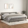 Cama Doble | Cama Box Spring | Cama Para Adultos Con Colchón Terciopelo Gris Claro 200x200 Cm Cfw569627