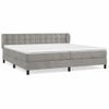 Cama Doble | Cama Box Spring | Cama Para Adultos Con Colchón Terciopelo Gris Claro 200x200 Cm Cfw569627