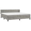 Cama Doble | Cama Box Spring | Cama Para Adultos Con Colchón Terciopelo Gris Claro 200x200 Cm Cfw569627