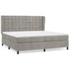 Cama Doble | Cama Box Spring | Cama Para Adultos Con Colchón Terciopelo Gris Claro 200x200 Cm Cfw671887