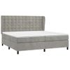 Cama Doble | Cama Box Spring | Cama Para Adultos Con Colchón Terciopelo Gris Claro 200x200 Cm Cfw671887