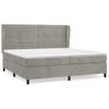 Cama Doble | Cama Box Spring | Cama Para Adultos Con Colchón Terciopelo Gris Claro 200x200 Cm Cfw386664