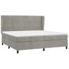 Cama Doble | Cama Box Spring | Cama Para Adultos Con Colchón Terciopelo Gris Claro 200x200 Cm Cfw386664