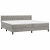 Cama Doble | Cama Box Spring | Cama Para Adultos Con Colchón Terciopelo Gris Claro 200x200 Cm Cfw226204