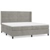 Cama Doble | Cama Box Spring | Cama Para Adultos Con Colchón Terciopelo Gris Claro 200x200 Cm Cfw659218