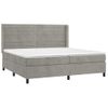 Cama Doble | Cama Box Spring | Cama Para Adultos Con Colchón Terciopelo Gris Claro 200x200 Cm Cfw659218