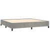 Cama Doble | Cama Box Spring | Cama Para Adultos Con Colchón Terciopelo Gris Claro 200x200 Cm Cfw659218