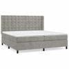 Cama Doble | Cama Box Spring | Cama Para Adultos Con Colchón Terciopelo Gris Claro 200x200 Cm Cfw638773