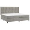 Cama Doble | Cama Box Spring | Cama Para Adultos Con Colchón Terciopelo Gris Claro 200x200 Cm Cfw638773