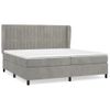 Cama Doble | Cama Box Spring | Cama Para Adultos Con Colchón Terciopelo Gris Claro 200x200 Cm Cfw865118