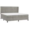 Cama Doble | Cama Box Spring | Cama Para Adultos Con Colchón Terciopelo Gris Claro 200x200 Cm Cfw865118