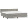 Cama Doble | Cama Box Spring | Cama Para Adultos Con Colchón Terciopelo Gris Claro 200x200 Cm Cfw370502