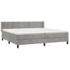 Cama Doble | Cama Box Spring | Cama Para Adultos Con Colchón Terciopelo Gris Claro 200x200 Cm Cfw370502