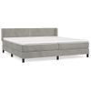 Cama Doble | Cama Box Spring | Cama Para Adultos Con Colchón Terciopelo Gris Claro 200x200 Cm Cfw202170