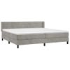 Cama Doble | Cama Box Spring | Cama Para Adultos Con Colchón Terciopelo Gris Claro 200x200 Cm Cfw653922