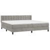 Cama Doble | Cama Box Spring | Cama Para Adultos Con Colchón Terciopelo Gris Claro 200x200 Cm Cfw338618