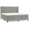 Cama Doble | Cama Box Spring | Cama Para Adultos Con Colchón Terciopelo Gris Claro 200x200 Cm Cfw756960