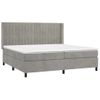 Cama Doble | Cama Box Spring | Cama Para Adultos Con Colchón Terciopelo Gris Claro 200x200 Cm Cfw570091