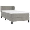 Cama Para Adulto | Cama Individual | Cama Box Spring Con Colchón Terciopelo Gris Claro 80x200 Cm Cfw627604